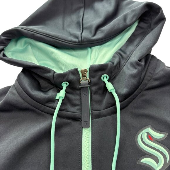 Seattle Kraken Hockey Dark Blue Hoodie Size Women's Medium. FANATICS Authentic - Picture 3 of 13